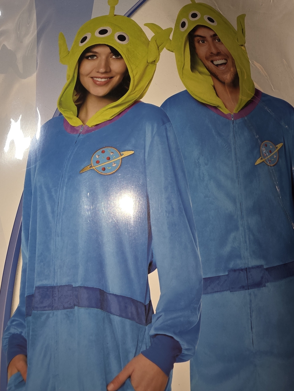 Toy Story Alien Hooded Plush Jumpsuit Adult Large - Spirit Halloween